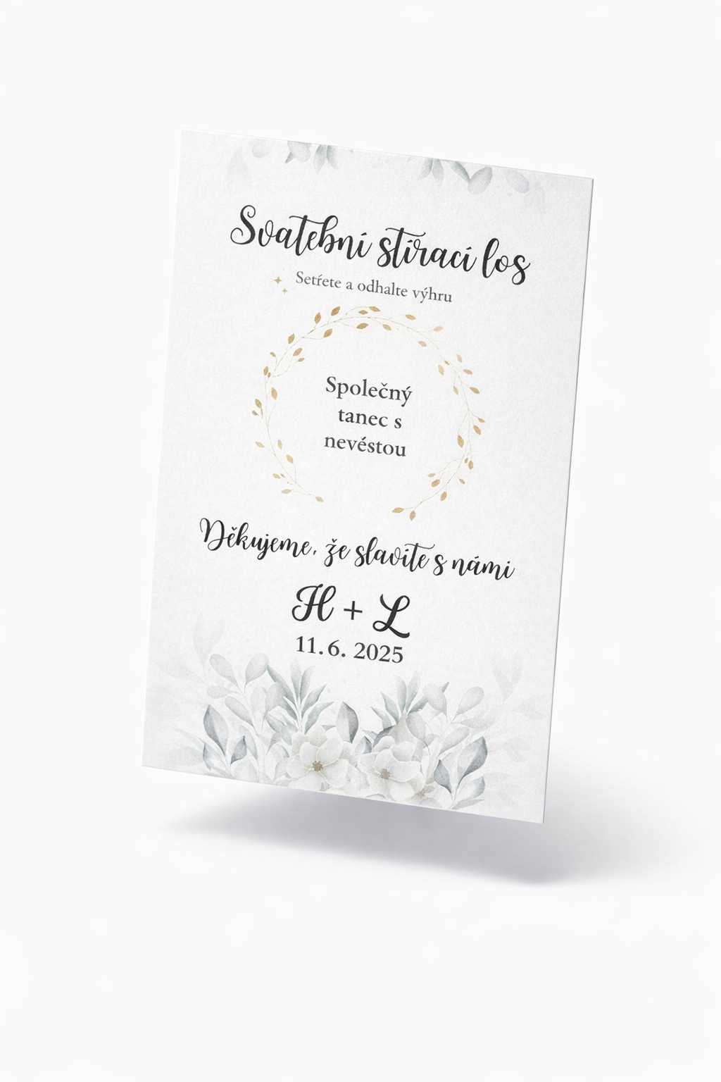 Svatební stírací los - Floral
