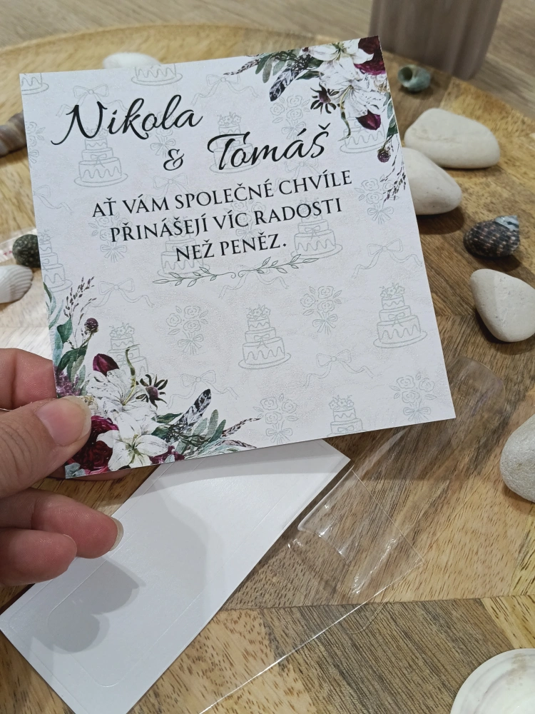Kartička na darování peněz