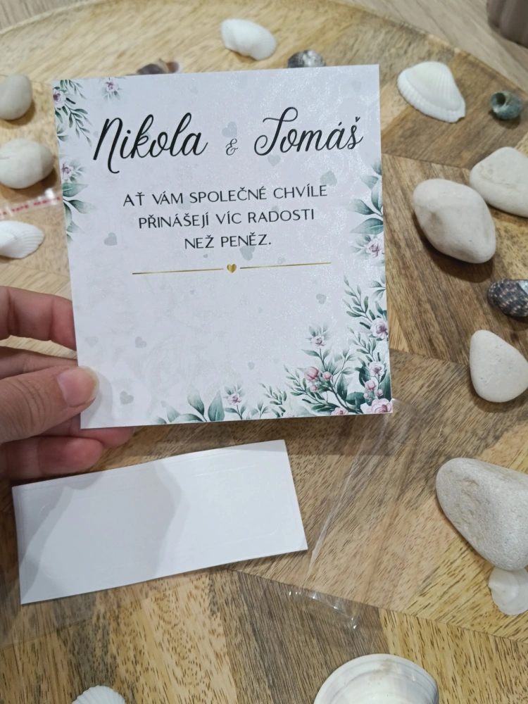 Kartička na darování peněz
