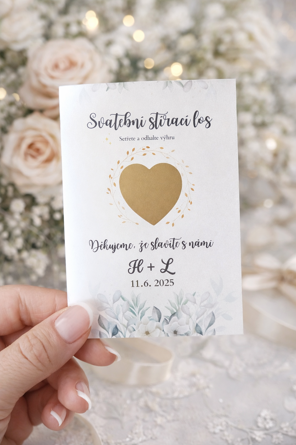 Svatební stírací los - Floral