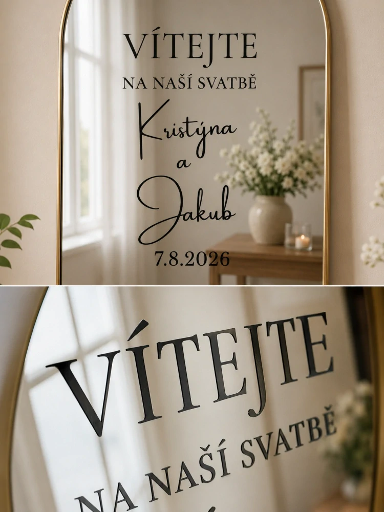 Elegantní polep na zrcadlo 